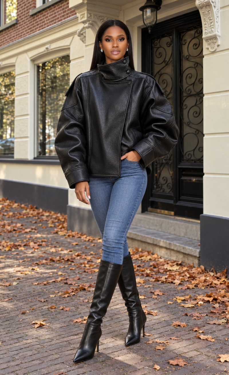 Monroe Oversized Faux Leather Jacket