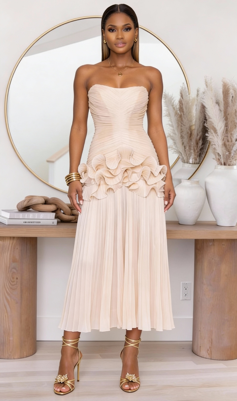 Valencia Ruffle Midi