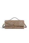 Beige Woven Poise Clutch
