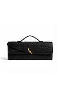 Black  Woven Poise Clutch