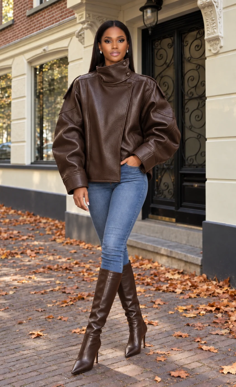 Monroe Oversized Faux Leather Jacket